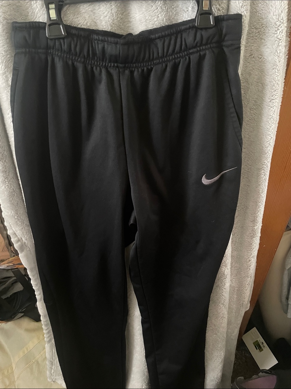Nike Black Jogger Sweatpants with Silver Swoosh